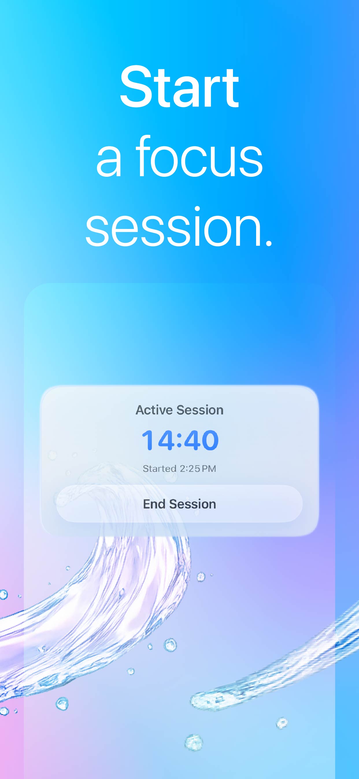 Start a focus session artwork screen