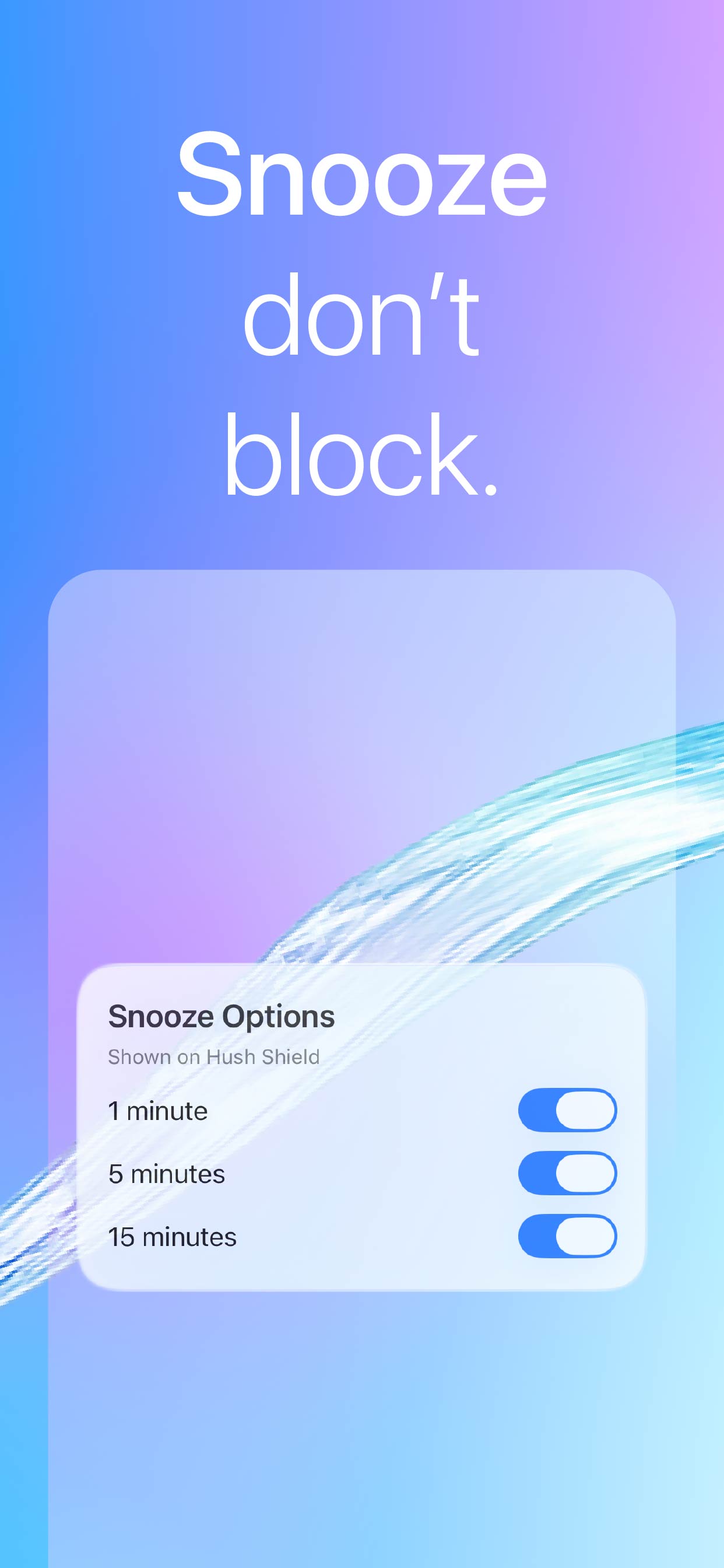Snooze dont block artwork screen